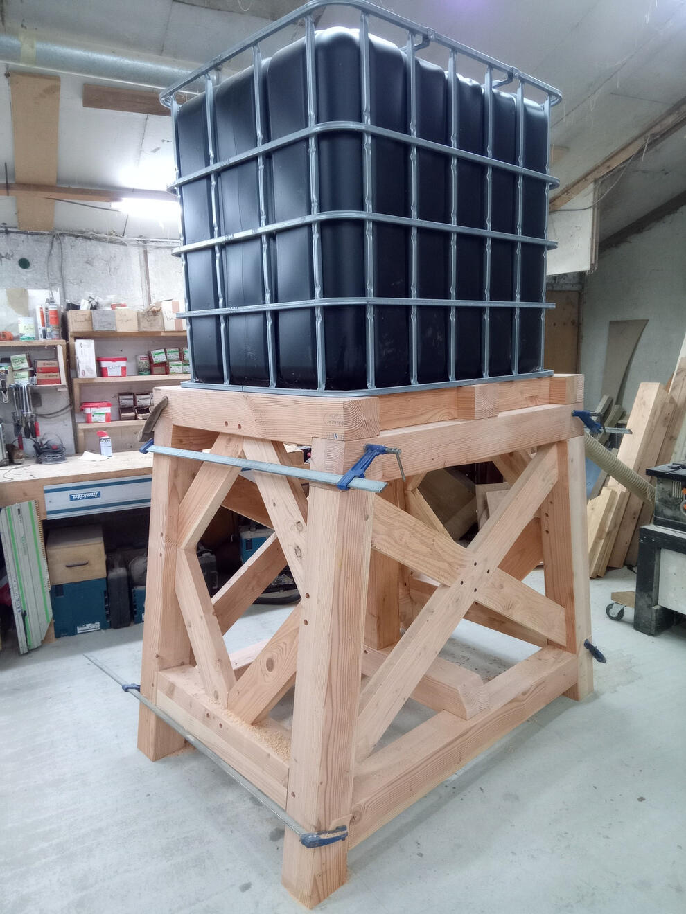 Montage à blanc avec cuve IBC