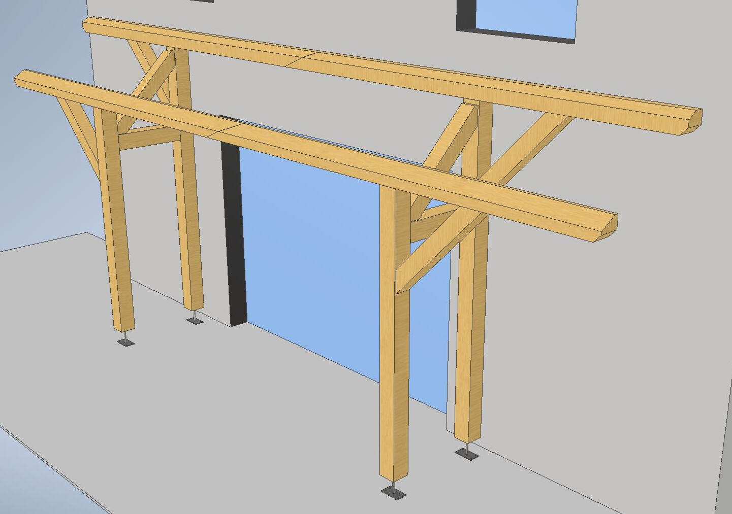 Modelisation 3D - support 4 panneaux solaire